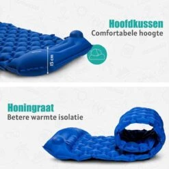 TRVLMORE Slaapmat - Zelfopblazend - 1 Persoons - Ingebouwde Pomp En Kussen - Blauw -Outdoor Kampeerwinkel 1200x1200 267