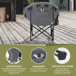 Skandika Moonchair Sirkka – Campingstoelen – Klapstoel – Vouwstoel – Kampeerstoel - Grote, Comfortabele, Campingstoel Opvouwbaar, Gepolsterd, Koelvak, Drinkhouder, Draaggreep En Draagtas, Antislipvoetjes - Max. 150 Kg – Zwart/grijs 12 Skandika Moonchair Sirkka – Campingstoelen – Klapstoel – Vouwstoel – Kampeerstoel - Grote, Comfortabele, Campingstoel Opvouwbaar, Gepolsterd, Koelvak, Drinkhouder, Draaggreep En Draagtas, Antislipvoetjes - Max. 150 Kg – Zwart/grijs -Outdoor Kampeerwinkel 1200x1200 377