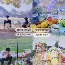 Buxibo - Lichtgewicht Vouwbare Campingtafel - Inklapbaar - Vis/Tuin/Picknick Tafel - Kamperen - Met Opberghoes - Aluminium - Grijs -Outdoor Kampeerwinkel 1200x1200 389