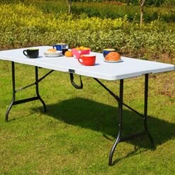 Casaria Tuintafel Opvouwbaar – Met Draaggreep 220x70 Cm – Wit -Outdoor Kampeerwinkel 1200x1200 409