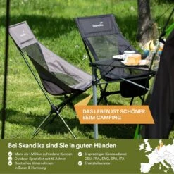 Skandika Campingstoel Compact SET – Campingstoelen – Campingstoel Tot 150 Kg Belastbaar - Kampeerstoel, Visstoel, Kleine Pakmaat, Opvouwbaar, Stabiel, Licht, Comfortabel Gepolsterd – Draagtas Meegeleverd – Vouwstoel – Kampeermeubelen – Grijs -Outdoor Kampeerwinkel 1200x1200 433