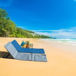 Strandmat Opvouwbaar Met Schouderband - Strandstoel Grijs 145x47x52 -Outdoor Kampeerwinkel 1200x1200 449