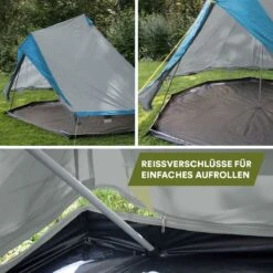 Skandika Tipii II Tent – Tipi-tenten – Teepee – 8 Persoons Campingtent – Muggengaas – 250 Cm Stahoogte – Uitneembare Tentvloer – 3000 Mm Waterkolom – Indische Tent, Partytent, Festivaltent – Outdoor, Camping, Tuin – Kamperen – Grijs/turquoise -Outdoor Kampeerwinkel 1200x1200 48