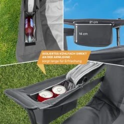 Skandika Relax Comfort Campingstoel - Campingstoel Opvouwbaar - Comfortabele Klapstoel Met Drinkhouder En Koelvak, Tot Max. 160 Kg, Opvouwbaar, Lichtgewicht | Vouwstoel Voor Kamperen, Camping, Festival, Vissen – Grijs -Outdoor Kampeerwinkel 1200x1200 541