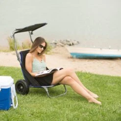 Relaxdays Strandkar Opvouwbaar - Strandstoel Met Zonnedak - Strand Stoel Op Wielen -Outdoor Kampeerwinkel 1200x1200 562