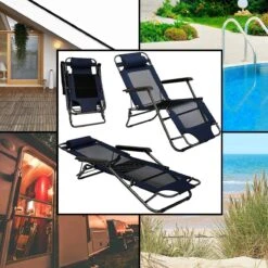 Ligstoel 155x60cm - Opvouwbaar Campingstoel Ligbed Strandstoel Tuinstoel Vouwligstoel Blauw -Outdoor Kampeerwinkel 1200x1200 583