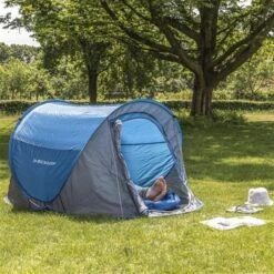 Dunlop Pop Up Tent 220 X 120 X 90 Cm - Grijs/ Blauw - 1 Persoons -Outdoor Kampeerwinkel 1200x1200 65