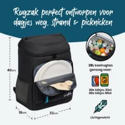 Sunflake Koelrugzak - Lunchtas - Koeltas Backpack Voor Dames & Heren - Zwart -Outdoor Kampeerwinkel 1200x1200 753