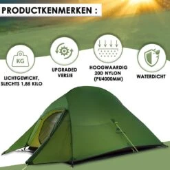 Cloud Up 3 Upgraded - Naturehike® - Tent 3 Persoons - Lichtgewicht Tent - Incl. Grondzeil - 20D 4000MM - Outdoor Kampeertent - Waterdicht - Hiking & Wandelen -Outdoor Kampeerwinkel 1200x1200 87