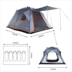 Where Tomorrow Gezinstent Met Zonnendak 300X395X200 Cm- Grijs - 5 Persoons -Outdoor Kampeerwinkel 1200x1200 93