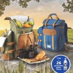 Cabinmax Koeltas - Koelrugzak - Picknick - Picknicktas Met Flessenhouder - Koelrugtas 24L - Olive Green -Outdoor Kampeerwinkel 1200x1200 992