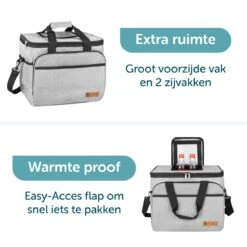 ForDig Koeltas XL Grijs (30 Liter) - Gemaakt Van 600D Polyester Met PEVA-Voering - Ruimte Voor 40 Blikjes Of 20 Halve Liter Flessen - Opvouwbaar Koel Tas Met Easy-Acces Flap - Ruimte Voor Bestek - Picknick Cool Bag - Coolerbag - Grote Cooler -Outdoor Kampeerwinkel 1200x1200 999