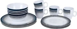 Bo-Camp - Servies - Classic - 16-Delig - Wit/Navy -Outdoor Kampeerwinkel 1200x466 2