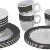 Bo-Camp - Servies - Classic - 16-Delig - Wit/Grijs -Outdoor Kampeerwinkel 1200x478 3