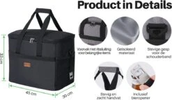 Packaway 4 Laags Geïsoleerde Koeltas - Lunchtas 40 Liter - Zwart -Outdoor Kampeerwinkel 1200x699 4