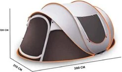 Fly Lab Luxe Pop Up Tent - Kampeer Tent - Grijs/Oranje - 4 Persoons -Outdoor Kampeerwinkel 1200x714