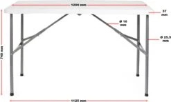 Toboli Klaptafel 120x60x74cm Campingtafel Wit; Bijzettafel, Inklapbare Tafel - Multistrobe -Outdoor Kampeerwinkel 1200x721 1