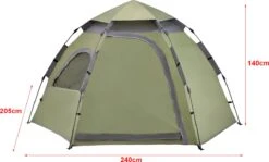 Pro-Tec Tent Nybro Automatisch 240x205x140 Cm Donkergroen -Outdoor Kampeerwinkel 1200x726