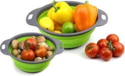 Buxibo - 3-Delige Keuken Vergiet Set Inklapbaar Groen/Grijs -Outdoor Kampeerwinkel 1200x736 2