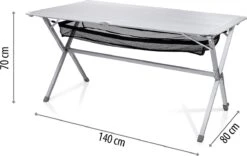 Campart Campingtafel XL TA-0806 - Opvouwbaar, Lichtgewicht En Met Verstelbare Poten - Kampeertafel Inklapbaar Inclusief Opbergtas - 140 X 80 X 70 Cm - Wit -Outdoor Kampeerwinkel 1200x756 2