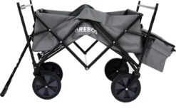 AREBOS Handwagen Vouwbare Dak Handwagen Vouwbare Trolley Uitrustingswagen Grijs -Outdoor Kampeerwinkel 1200x759 5