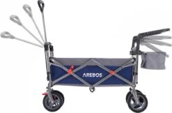 AREBOS Premium Steekwagen Met Dak Opvouwbare Tuinkar Handkar Bolderkar Blauw / Grijs -Outdoor Kampeerwinkel 1200x787 4