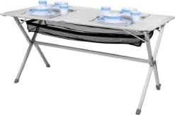 Campart Campingtafel XL TA-0806 - Opvouwbaar, Lichtgewicht En Met Verstelbare Poten - Kampeertafel Inklapbaar Inclusief Opbergtas - 140 X 80 X 70 Cm - Wit -Outdoor Kampeerwinkel 1200x793 2