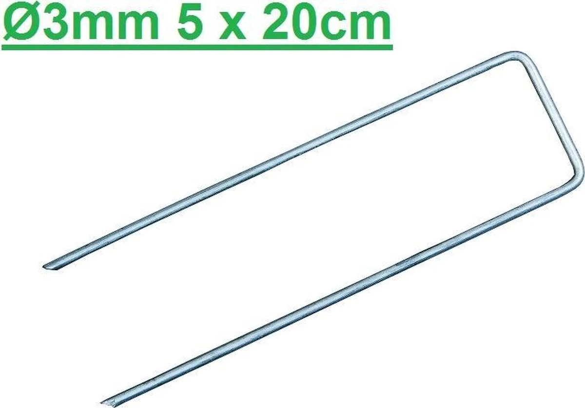 Merkloos 50 Stuks Gronddoekpennen - Kunstgraspennen - Worteldoekpennen Ø3mm - 5 Cm Breed En 20 Cm Lang 3 Merkloos 50 Stuks Gronddoekpennen - Kunstgraspennen - Worteldoekpennen Ø3mm - 5 Cm Breed En 20 Cm Lang