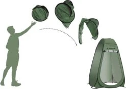 NordFalk Douchetent Pop-up 190 Cm - Camping Douche - Omkleedtent - Incl. Tentharingen En Draagtas - Groen -Outdoor Kampeerwinkel 1200x848