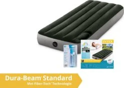 Intex Luchtbed - Downy - Formaat: Cot - B76 X L191 X H25 Cm - Ingebouwde Voetpomp- Met Reparatieset