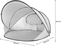 Deryan Luxe Pop Up Strandtent XXL - Anti-UV 50+ - Zilver -Outdoor Kampeerwinkel 1200x907