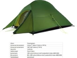 Cloud Up 3 Upgraded - Naturehike® - Tent 3 Persoons - Lichtgewicht Tent - Incl. Grondzeil - 20D 4000MM - Outdoor Kampeertent - Waterdicht - Hiking & Wandelen -Outdoor Kampeerwinkel 1200x913
