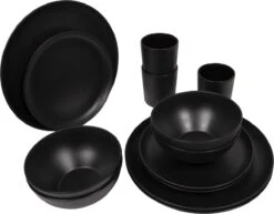 Bo-Camp Industrial - Servies - Orville - Campingbord - 16-delig - Mat Zwart -Outdoor Kampeerwinkel 1200x938 7