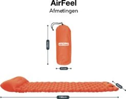AirFeel Lichtgewicht Opsblaasbaar Slaapmatje - Ingebouwde Pomp En Kussen - 196 X 60 X 6 Cm - Orange -Outdoor Kampeerwinkel 1200x943 2