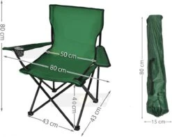 Campingstoel - Inklapbaar Visstoel - Vouwstoel - Comfortabel - Opvouwbaar Stoel - Max. 120 KG - Groen - Rheme -Outdoor Kampeerwinkel 1200x957