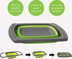 Buxibo - 3-Delige Keuken Vergiet Set Inklapbaar Groen/Grijs -Outdoor Kampeerwinkel 1200x979 9