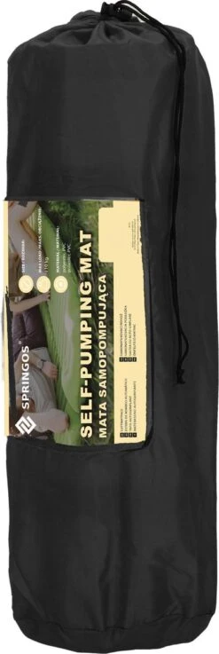 Springos Slaapmat | Zelfopblazend | 180 Cm | Inclusief Hoes | Zwart -Outdoor Kampeerwinkel 402x1200