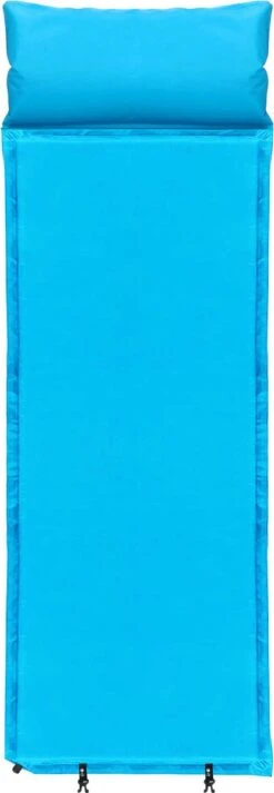 Springos Slaapmat | Zelfopblazend | 186 Cm | Inclusief Hoes & Hoofdkussen | Lichtblauw -Outdoor Kampeerwinkel 416x1200