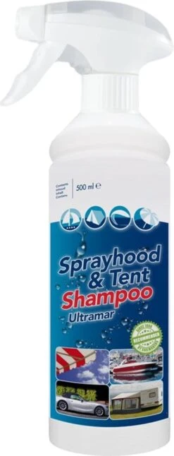 Ultramar - Reiniger Sprayhood & Tent Shampoo 500 Ml - Tentdoekreiniger Voor Bootkap, Tent, Cabriodak -Outdoor Kampeerwinkel 459x1200