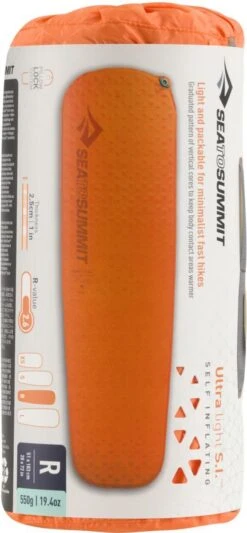 Sea To Summit UltraLight S.I. Regular - Zelf Opbaasbare Slaapmat - 2.5cm - 550g - Oranje -Outdoor Kampeerwinkel 556x1200
