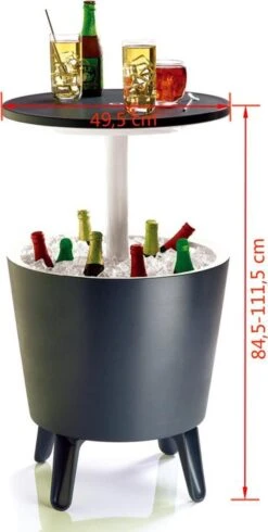Keter Coolbar Partytafel – 49,5x49,5x57cm - Antraciet -Outdoor Kampeerwinkel 605x1200 1