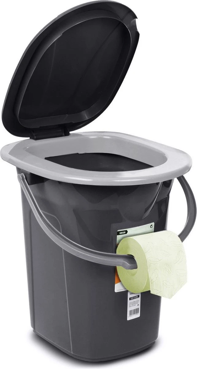 Campingtoilet 19L Mobiele Toiletemmer Reistoilet Toiletemmer Toilet Mobiele Camping Antraciet 6 Campingtoilet 19L Mobiele Toiletemmer Reistoilet Toiletemmer Toilet Mobiele Camping Antraciet - Afbeelding 4