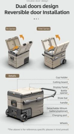 Alpicool 55L - Koelkast/vriezer - 12V-24V/230V - Compressor - APP - Voor Auto En Huis - Outdoor Camping Benodigdheden -Outdoor Kampeerwinkel 664x1200