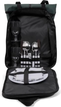 Norländer Picknick Rugtas - Koeltas - Inclusief Bestek - Groen -Outdoor Kampeerwinkel 687x1200