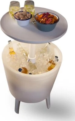 Keter Coolbar Partytafel – Lichtgevend - 49,5x49,5x57cm - Wit -Outdoor Kampeerwinkel 749x1200