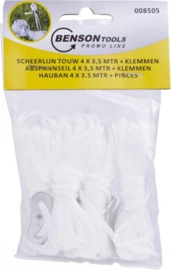 Benson Touw Scheerlijn 3.5 Meter + Klemmen - 4 Stuks -Outdoor Kampeerwinkel 760x1200