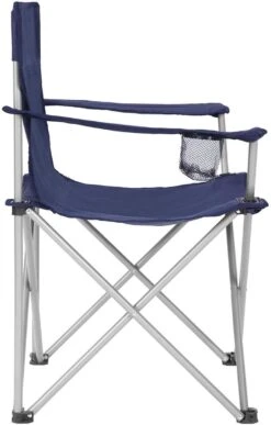 Set Van 2 Opvouwbare Campingstoelen, Klapstoelen Voor Buiten, Comfortabel, Met Armleuningen En Bekerhouders, Stabiel Frame, Draagvermogen 120 Kg - Blauw -Outdoor Kampeerwinkel 766x1200 1