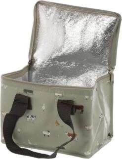 Kleine Koeltas Voor Lunch Grijs Met Boerderij Dieren Print 16 X 21 X 14 Cm 4,7 Liter - Koeltassen -Outdoor Kampeerwinkel 921x1200