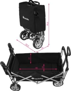 Tectake - Opvouwbare Bolderwagen Handkar Nico Zwart - 403549 -Outdoor Kampeerwinkel 942x1200 6