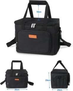 Lunchtas - Koeltas Voor Dames En Heren - Cool Bag - 4 Laags Geïsoleerde Koeltas - Kleine Cooler - Lunch Box - Lunchtas 15 Liter- Zwart -Outdoor Kampeerwinkel 969x1200 4